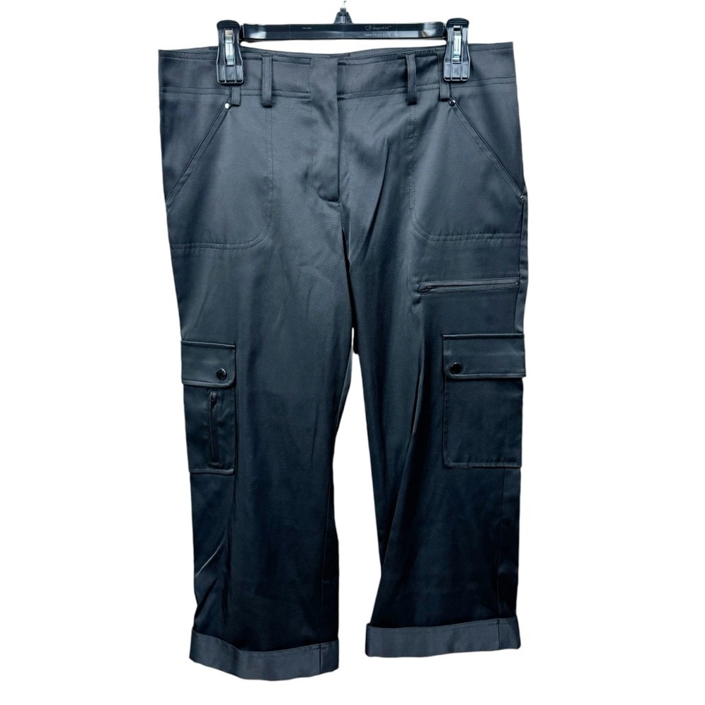 Vintage Cache Black Cargo Cropped Pants Size 10